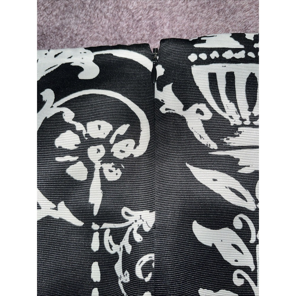 White House Black Market Pencil Skirt Womens Size 8 Floral Print Black & White - Picture 5 of 8